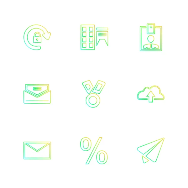 Conjunto Varios Iconos Aplicaciones Tema Ilustraciones Vectores — Vector de stock