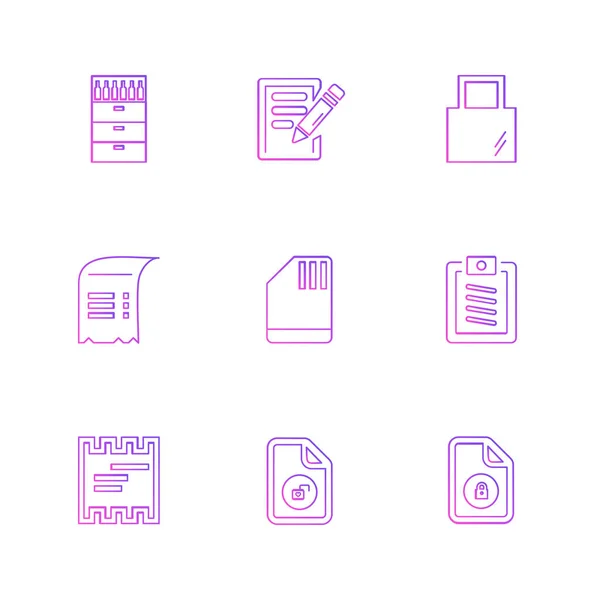 Conjunto Varios Iconos Aplicaciones Tema Ilustraciones Vectores — Vector de stock