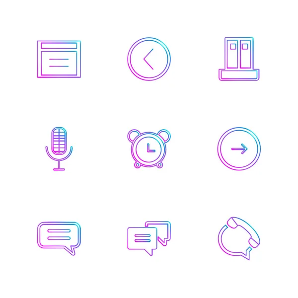 Iconos Aplicación Vector Plano Minimalista Sobre Fondo Blanco — Vector de stock