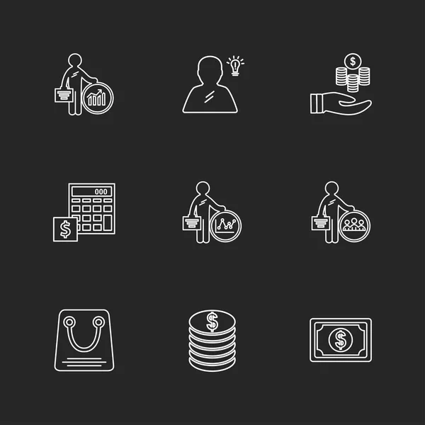 Colección Vectorial Iconos Diseño Plano Creativo Negocios — Vector de stock