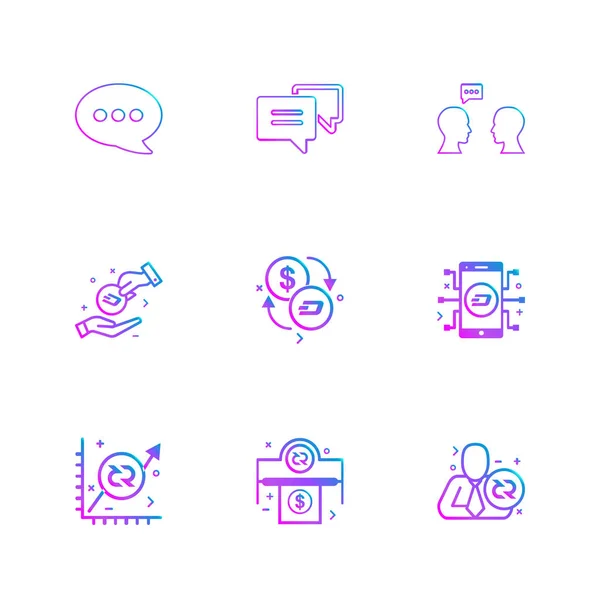 Conjunto Varios Iconos Aplicaciones Temáticas Aislados Sobre Fondo Blanco — Vector de stock