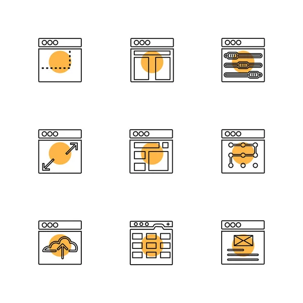 Conjunto Varios Iconos Aplicaciones Tema Ilustraciones Vectores — Vector de stock