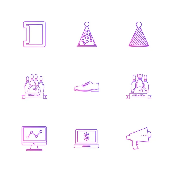 Iconos Aplicación Vector Plano Minimalista Sobre Fondo Blanco — Vector de stock