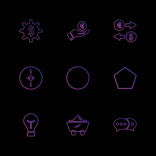 Colección Vectorial Iconos Diseño Plano Creativo Negocios — Vector de stock