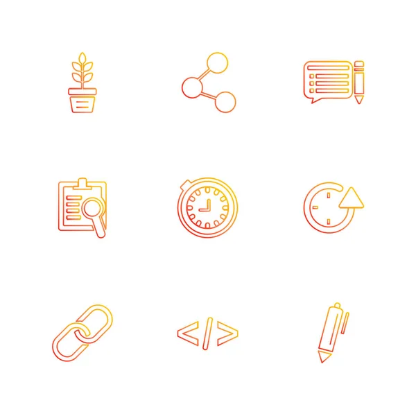 Set Various Theme App Icons Vector Illustrations — Stock Vector