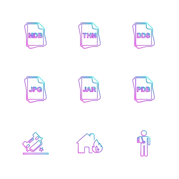 Conjunto Varios Iconos Aplicaciones Temáticas Aislados Sobre Fondo Blanco — Vector de stock