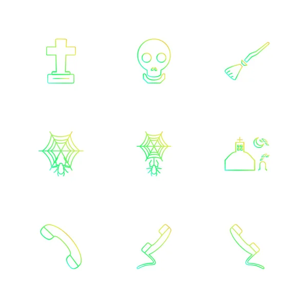 Set Various Theme App Icons Vector Illustrations — Stock Vector