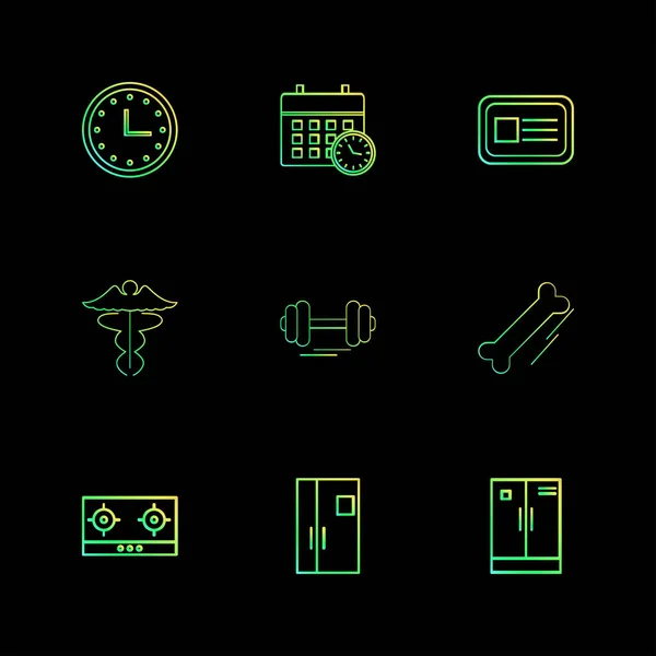 Conjunto Varios Iconos Aplicaciones Tema Ilustraciones Vectores — Archivo Imágenes Vectoriales