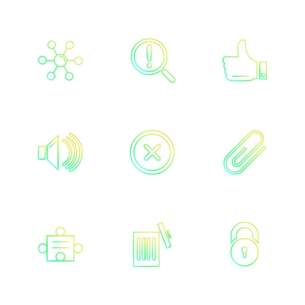 Set Various Theme App Icons Vector Illustrations — Stock Vector