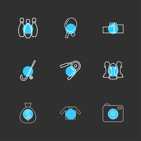 Set Van Verschillende Thema App Pictogrammen — Stockvector