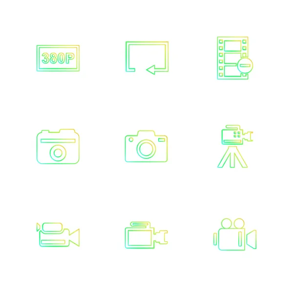 Coloridos Iconos Aplicación Vector Plano Minimalista Sobre Fondo Blanco — Vector de stock