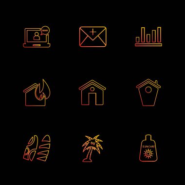 çeşitli tema app simgeler, vektör çizimler set