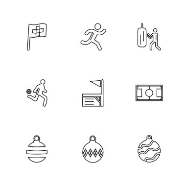 Beyaz arka plan üzerinde izole minimalist düz vektör app simgeleri