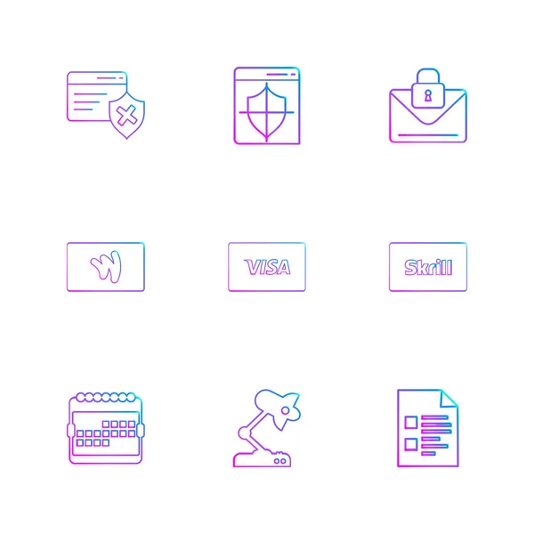 Conjunto Varios Iconos Aplicaciones Tema Ilustraciones Vectores — Archivo Imágenes Vectoriales