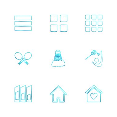 minimalist düz vektör app simgeleri beyaz arka plan üzerinde 