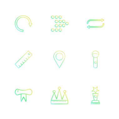 Beyaz arka plan üzerinde farklı minimalist düz vektör app simgeleri