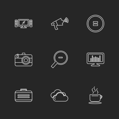 Farklı minimalist düz vektör app simgeleri