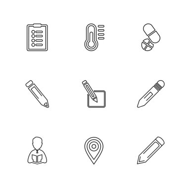 minimalist düz vektör app simgeleri beyaz arka plan üzerinde