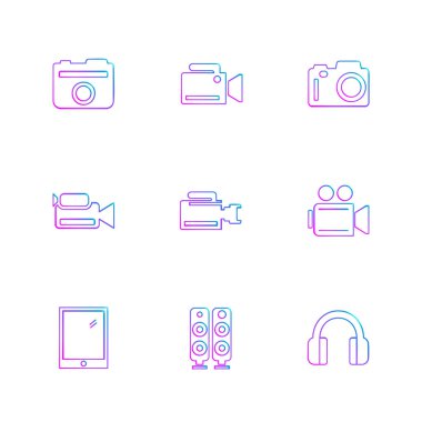 minimalist düz vektör app simgeleri beyaz arka plan üzerinde 