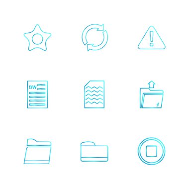 Farklı minimalist düz vektör app simgeleri