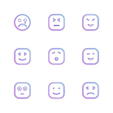 Farklı minimalist düz vektör app simgeleri