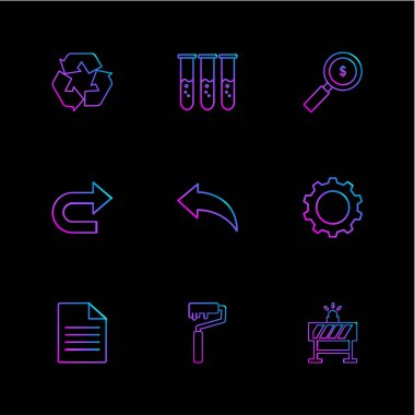 farklı minimalist düz vektör app simgeler siyah arka plan üzerine