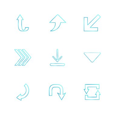 beyaz zemin üzerine minimalist düz vektör app simge kümesi