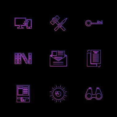 Farklı minimalist düz vektör app simgeleri