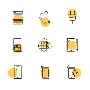 Beyaz arka plan üzerinde izole minimalist düz vektör app simgeleri