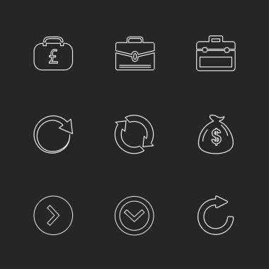 farklı minimalist düz vektör app simgeler siyah arka plan üzerine