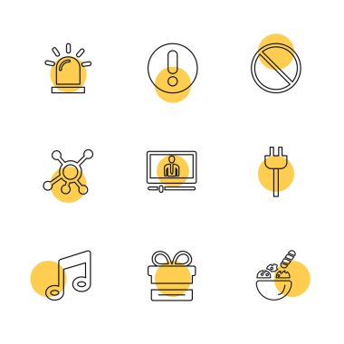 Beyaz arka plan üzerinde farklı minimalist düz vektör app simgeleri