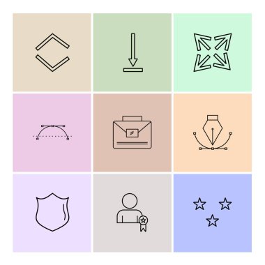 minimalist düz vektör app simgeleri renkli arka plan üzerinde