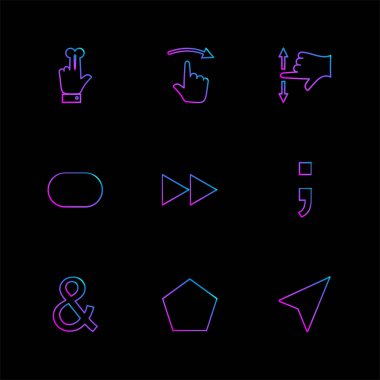 Farklı minimalist düz vektör app simgeleri