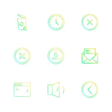 minimalist düz vektör app simgeleri beyaz arka plan üzerinde