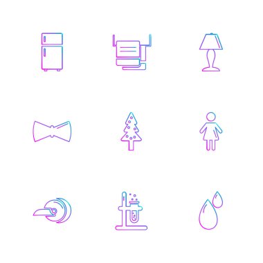 Beyaz arka plan üzerinde farklı minimalist düz vektör app simgeleri