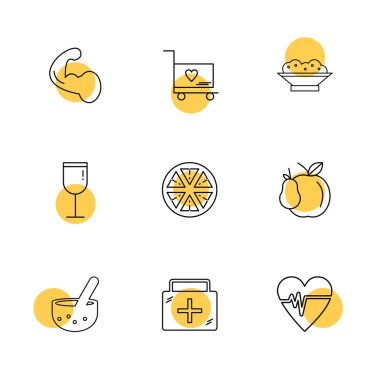 minimalist düz vektör app simgeleri beyaz arka plan üzerinde