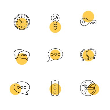 beyaz zemin üzerine minimalist düz vektör app simge kümesi