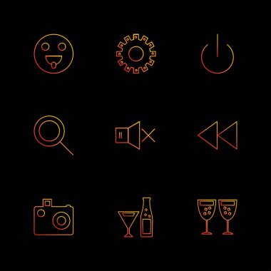 Farklı minimalist düz vektör app simgeleri