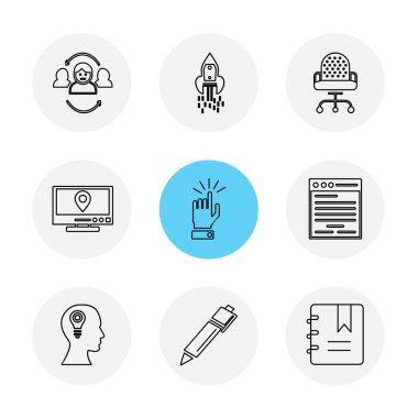 düz app işaretleri, vektör çizim beyaz arka plan üzerinde en az koleksiyonu ayarla 