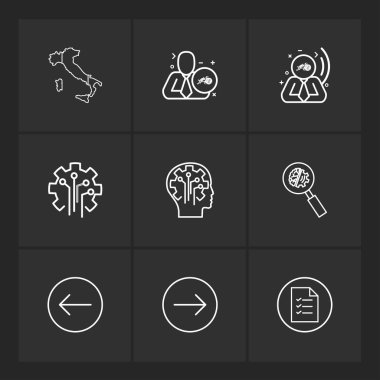 Farklı minimalist düz vektör app simgeleri