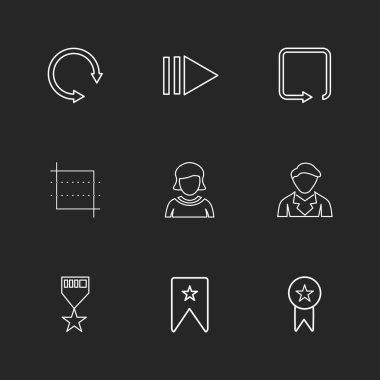 Farklı minimalist düz vektör app simgeleri