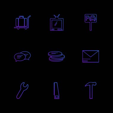 Farklı minimalist düz vektör app simgeleri