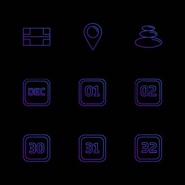 minimalist düz vektör app simgeler siyah arka plan üzerine