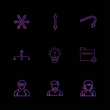 Farklı minimalist düz vektör app simgeleri