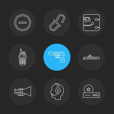 Farklı minimalist düz vektör app simgeleri