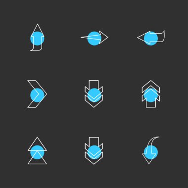 Farklı minimalist düz vektör app simgeleri