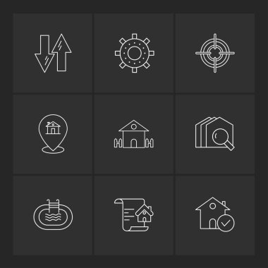 Farklı minimalist düz vektör app simgeleri
