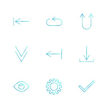 Beyaz arka plan üzerinde farklı minimalist düz vektör app simgeleri