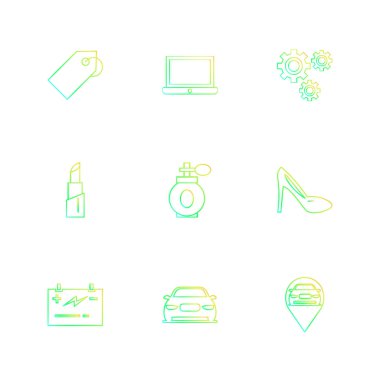 Farklı minimalist düz vektör app simgeleri