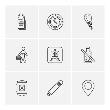 Beyaz arka plan üzerinde izole minimalist düz vektör app simgeleri